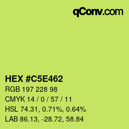 Color code: HEX #C5E462 | qconv.com