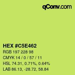 Código de color: HEX #C5E462 | qconv.com