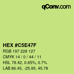 カラーコード: HEX #C5E47F | qconv.com