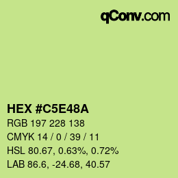 カラーコード: HEX #C5E48A | qconv.com