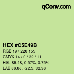 Color code: HEX #C5E49B | qconv.com