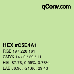 Code couleur: HEX #C5E4A1 | qconv.com