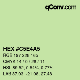 Color code: HEX #C5E4A5 | qconv.com