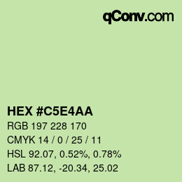 カラーコード: HEX #C5E4AA | qconv.com