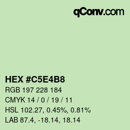 Color code: HEX #C5E4B8 | qconv.com