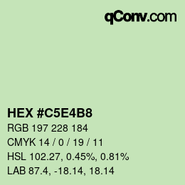 Código de color: HEX #C5E4B8 | qconv.com