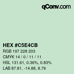 Color code: HEX #C5E4CB | qconv.com