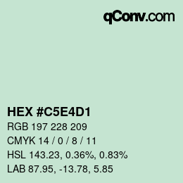 Color code: HEX #C5E4D1 | qconv.com