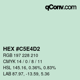 Color code: HEX #C5E4D2 | qconv.com