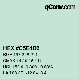 Farbcode: HEX #C5E4D6 | qconv.com