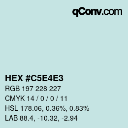 Color code: HEX #C5E4E3 | qconv.com