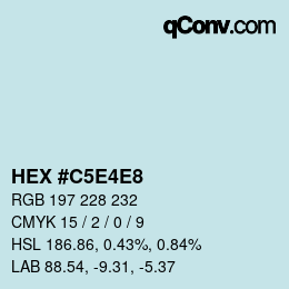 Color code: HEX #C5E4E8 | qconv.com