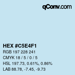 カラーコード: HEX #C5E4F1 | qconv.com