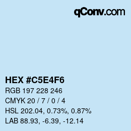 Color code: HEX #C5E4F6 | qconv.com
