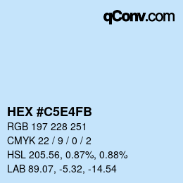 カラーコード: HEX #C5E4FB | qconv.com