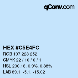 カラーコード: HEX #C5E4FC | qconv.com