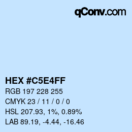 カラーコード: HEX #C5E4FF | qconv.com