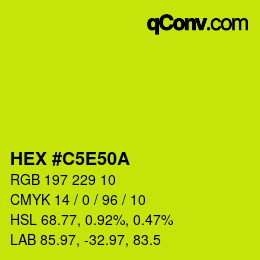 Color code: HEX #C5E50A | qconv.com