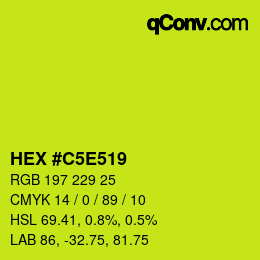 カラーコード: HEX #C5E519 | qconv.com