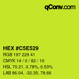 Color code: HEX #C5E529 | qconv.com