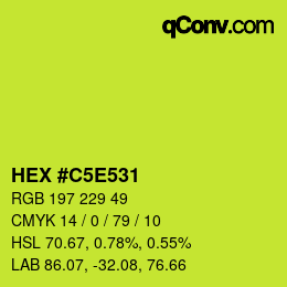 Color code: HEX #C5E531 | qconv.com