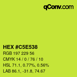 カラーコード: HEX #C5E538 | qconv.com