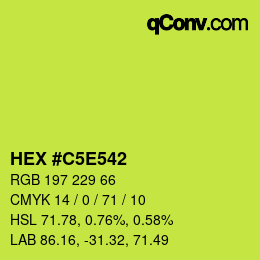 Color code: HEX #C5E542 | qconv.com