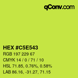 カラーコード: HEX #C5E543 | qconv.com
