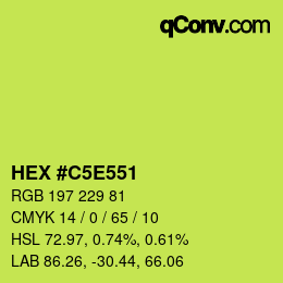 Color code: HEX #C5E551 | qconv.com