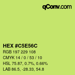 Color code: HEX #C5E56C | qconv.com