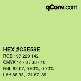 Color code: HEX #C5E58E | qconv.com