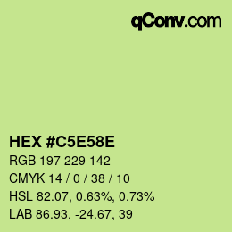 Farbcode: HEX #C5E58E | qconv.com