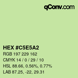 Code couleur: HEX #C5E5A2 | qconv.com