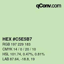 カラーコード: HEX #C5E5B7 | qconv.com