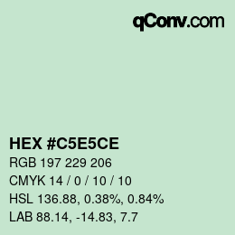 Farbcode: HEX #C5E5CE | qconv.com