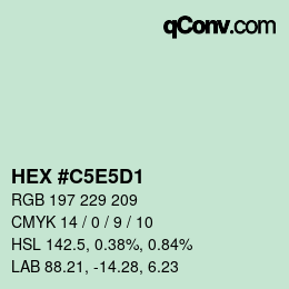 Color code: HEX #C5E5D1 | qconv.com