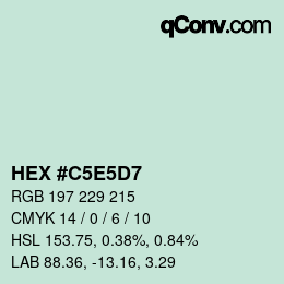 Color code: HEX #C5E5D7 | qconv.com
