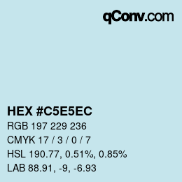 カラーコード: HEX #C5E5EC | qconv.com