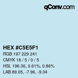 Color code: HEX #C5E5F1 | qconv.com