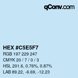 Color code: HEX #C5E5F7 | qconv.com