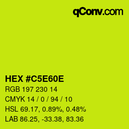 Código de color: HEX #C5E60E | qconv.com