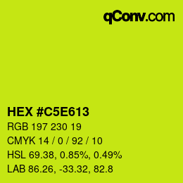 Código de color: HEX #C5E613 | qconv.com
