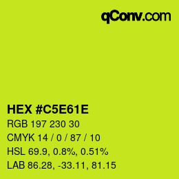 カラーコード: HEX #C5E61E | qconv.com