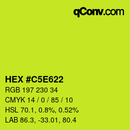 Código de color: HEX #C5E622 | qconv.com