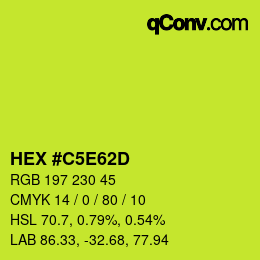 カラーコード: HEX #C5E62D | qconv.com