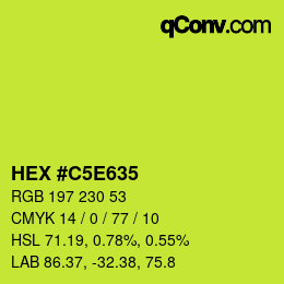 Color code: HEX #C5E635 | qconv.com