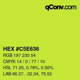 カラーコード: HEX #C5E636 | qconv.com