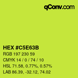 Color code: HEX #C5E63B | qconv.com