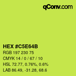 Color code: HEX #C5E64B | qconv.com