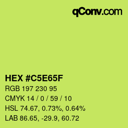 Color code: HEX #C5E65F | qconv.com